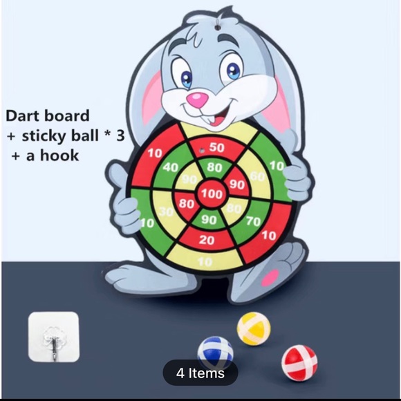Rabbit Family Interactive Educational Toy -Cartoon Animal Dart Board Sticky Ball - Picture 2 of 7
